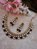 Load image into Gallery viewer, White Black Kundan Necklace With Earring
