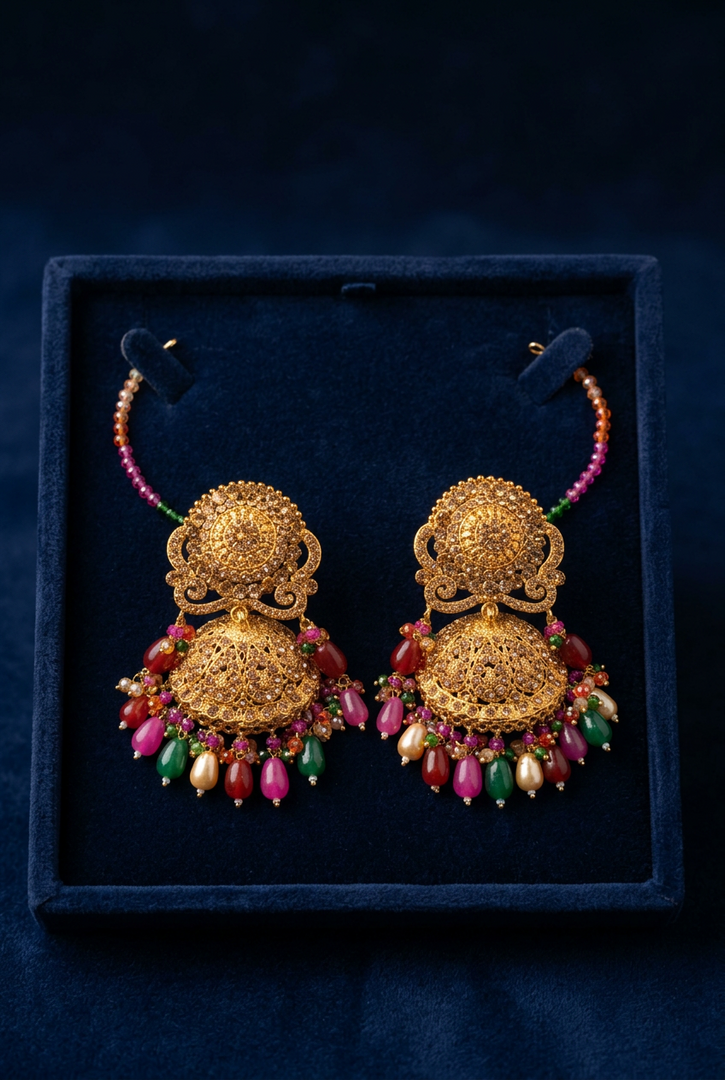 Multicolor Oversized Jhumki Earring
