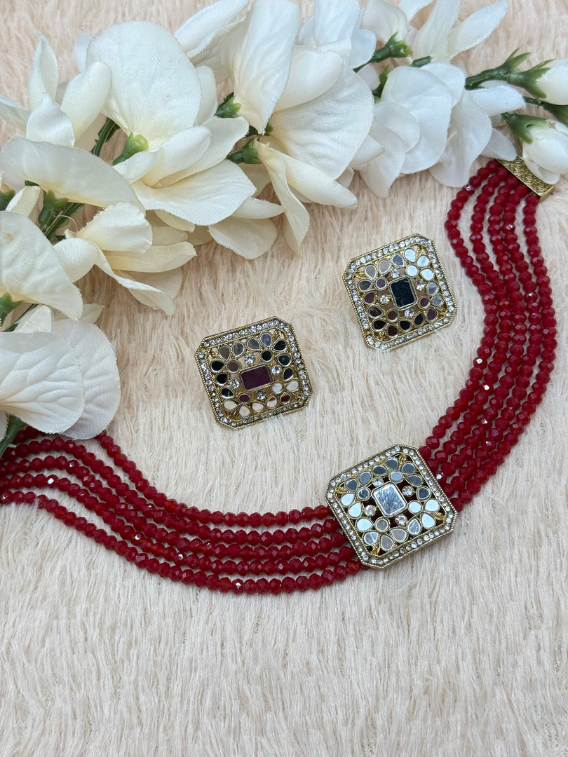 Aaina Simply Mirror Indian Choker Set