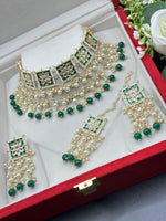 Load image into Gallery viewer, Hayat Kundan Drop Pearl Indian Choker Set
