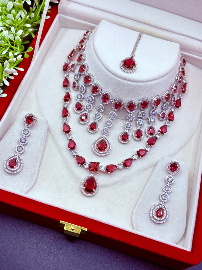 Shuvangi Ruby Silver AD Set