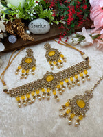 Load image into Gallery viewer, रानी रॉयल पोल्की चोकर सेट