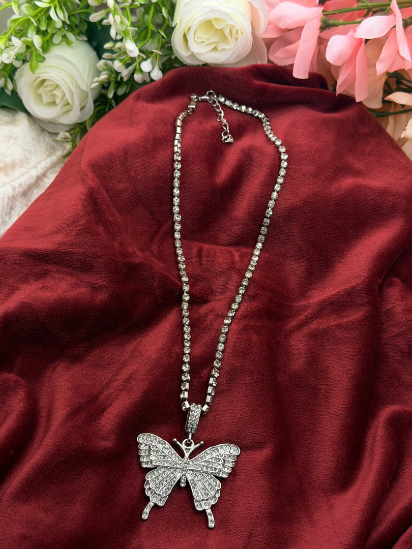 Butterfly Rhinestone Chain with Pendant