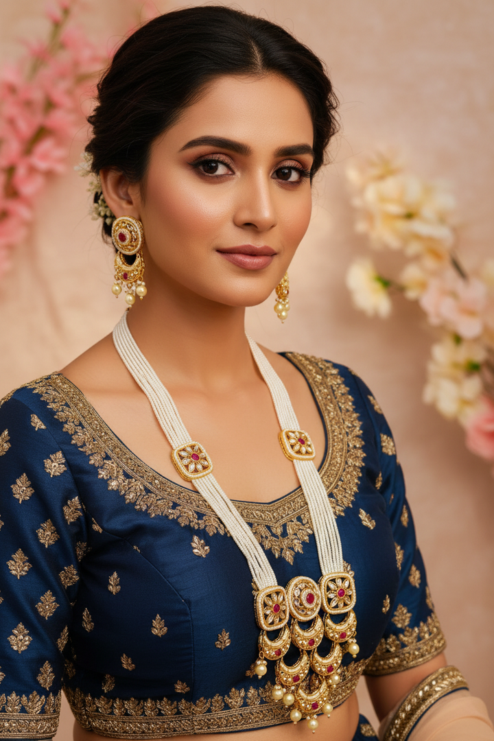 Long Rajwadi Mala with earrings
