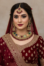 Load image into Gallery viewer, Multi Color Polki Necklace Set