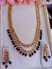 Kundan mala with earring