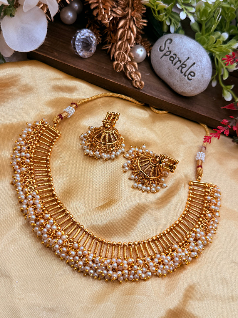Gajara Antique Gold Choker Set