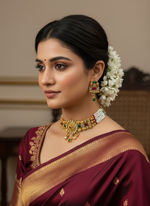 Load image into Gallery viewer, Suhami Matte Golden Multi Color Choker set
