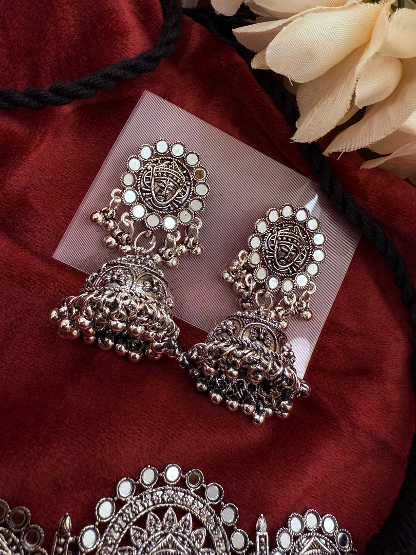 Giyas Oxidised Silver choker set