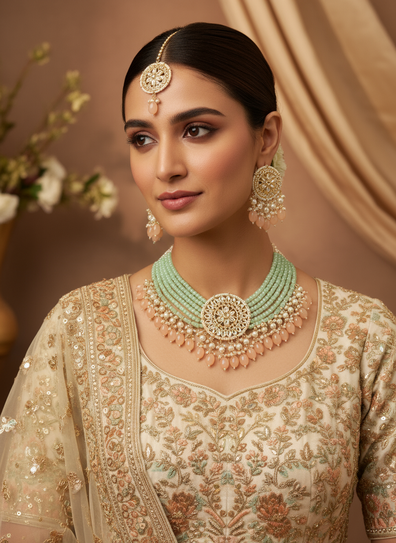 Rachana Kundan Pearl Drop Choker Set