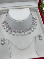 Load image into Gallery viewer, American Diamond Necklace Earring Set
