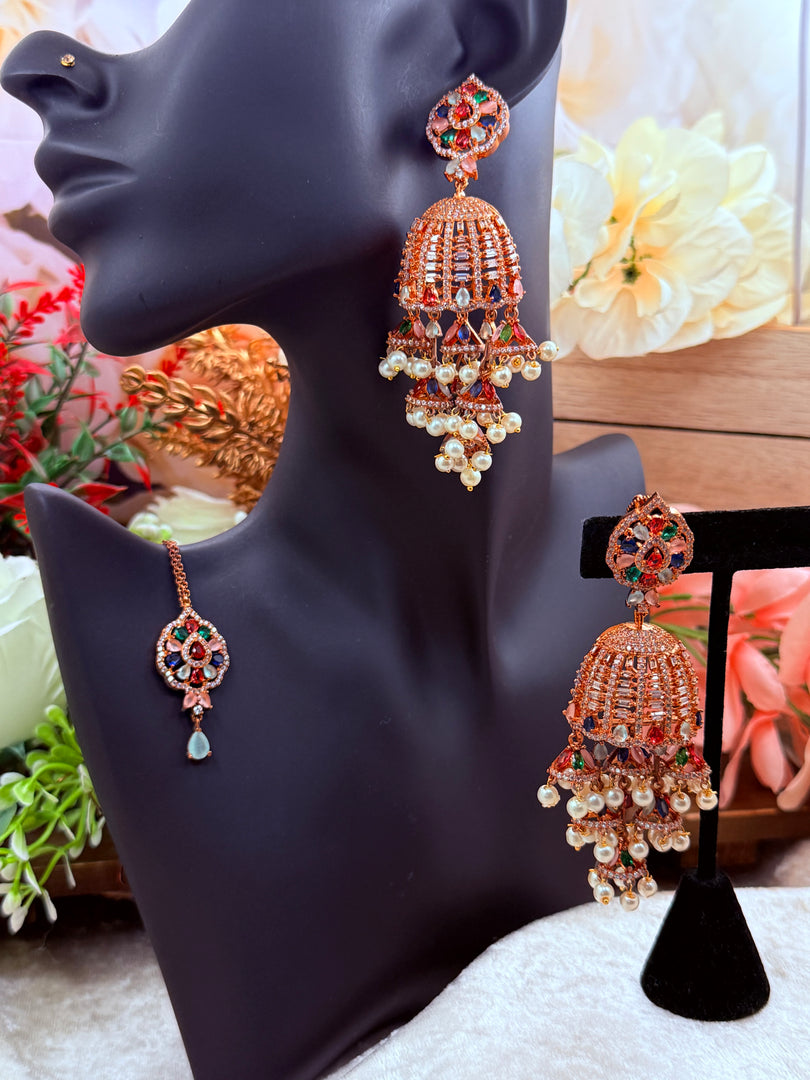 शाना अमेरिकन डायमंड टिक्का सेट