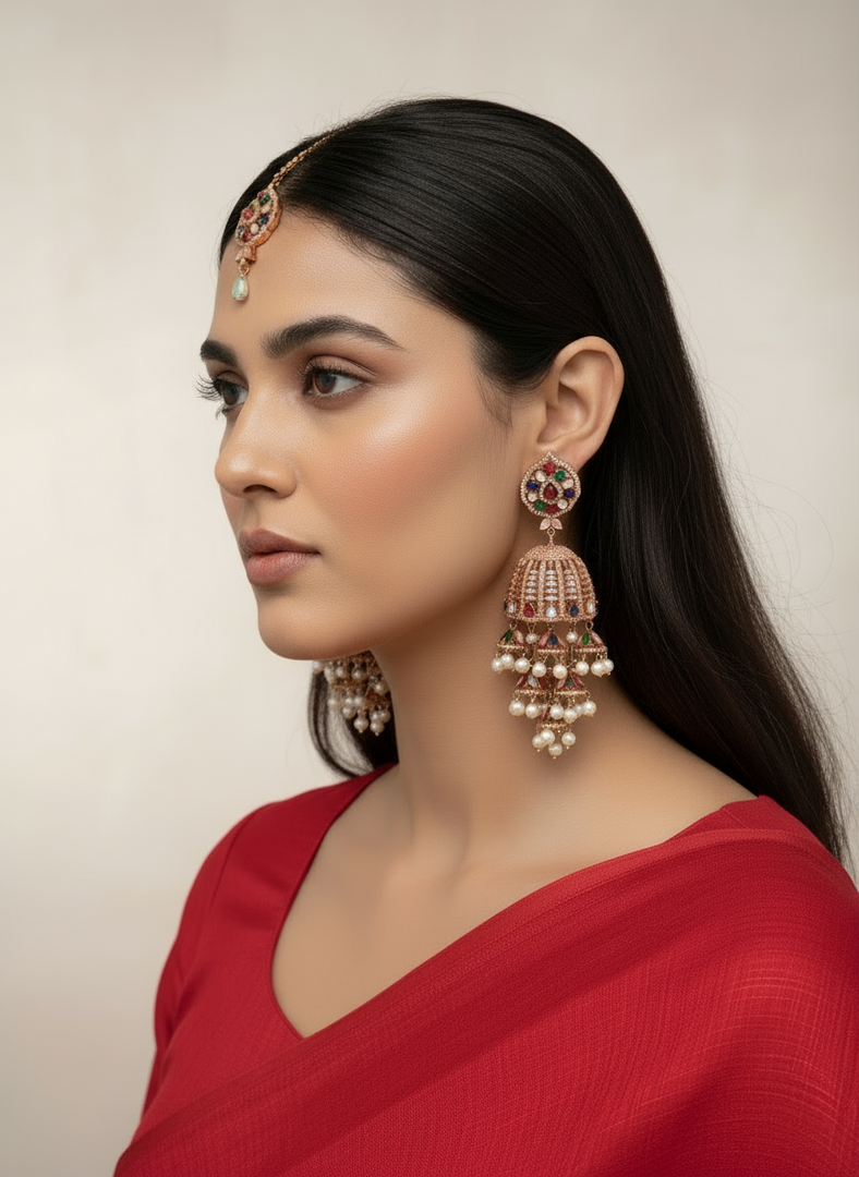 शाना अमेरिकन डायमंड टिक्का सेट