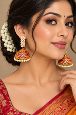 Load image into Gallery viewer, Meenakari jhumki