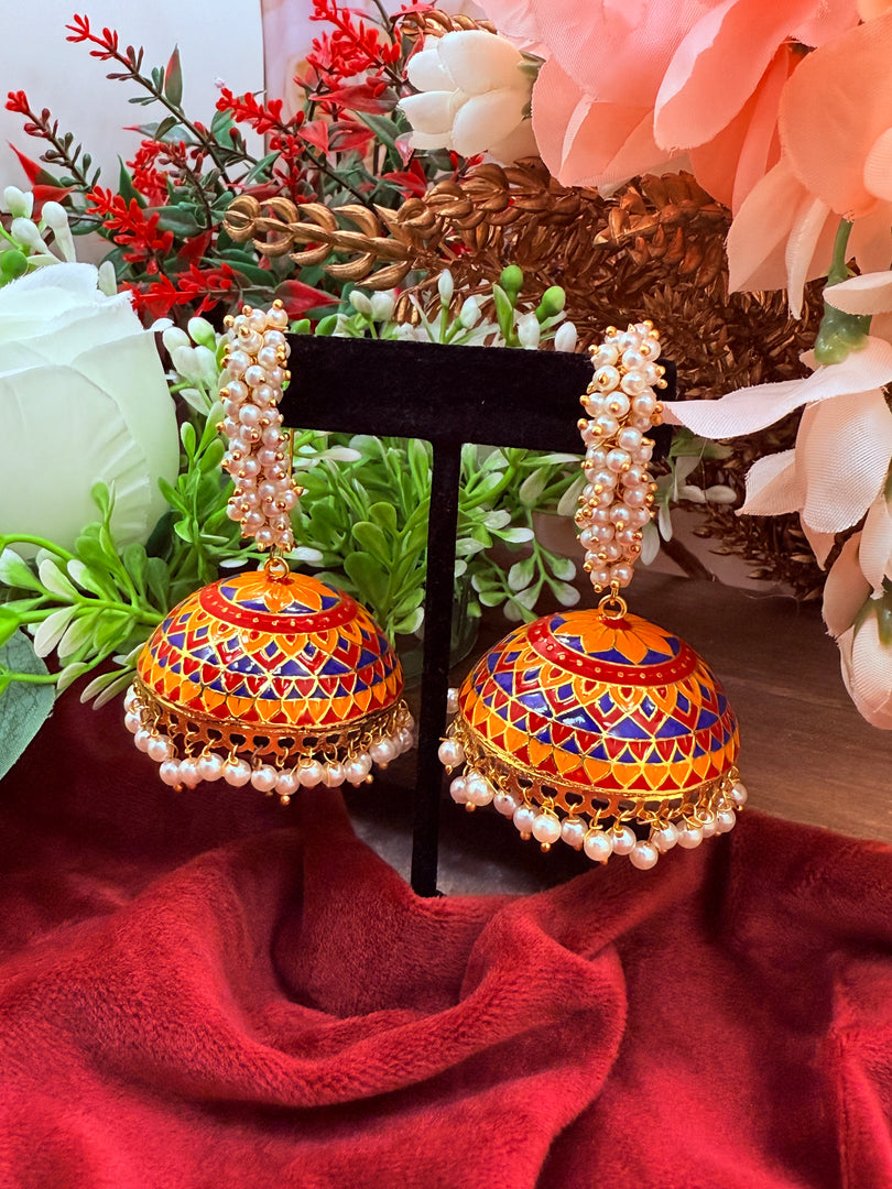 Meenakari jhumki