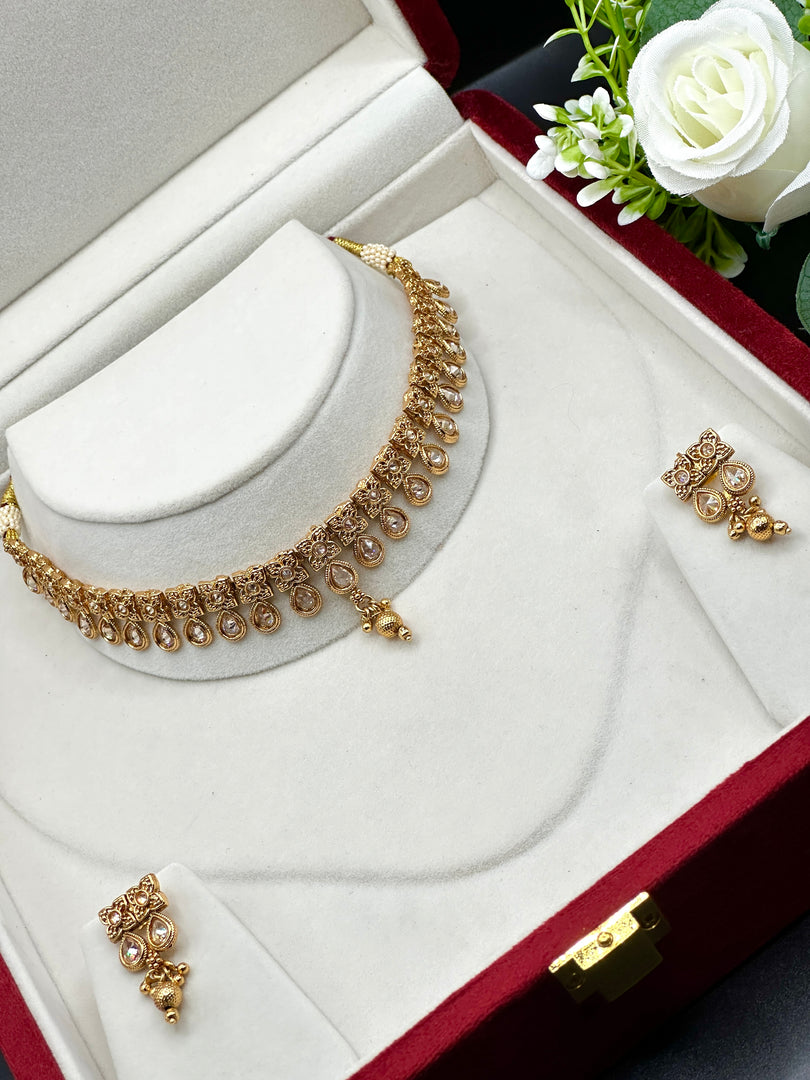 Golden Indian Choker Jewerly Set