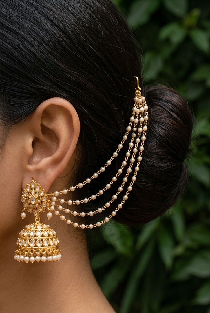 Bahubali 4 layer pearl chain