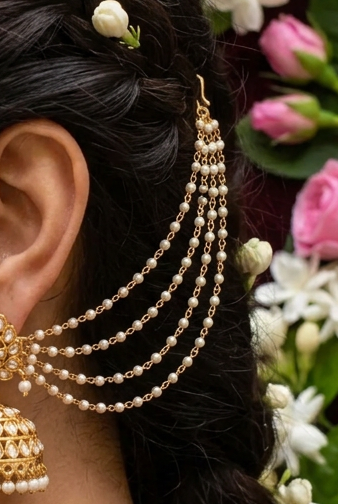 Bahubali 4 layer pearl chain