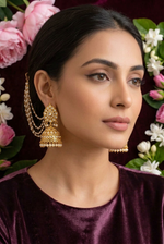 Load image into Gallery viewer, Bahubali 4 layer pearl chain