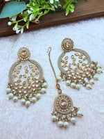 Load image into Gallery viewer, Advika Polki Tikka Maang Earring Set
