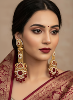 Load image into Gallery viewer, High Quality brass Antique Gold plated Kashmiri Earring
