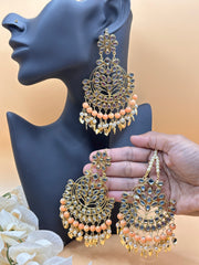 Suhani Leaf Drop Tikka Earring Set