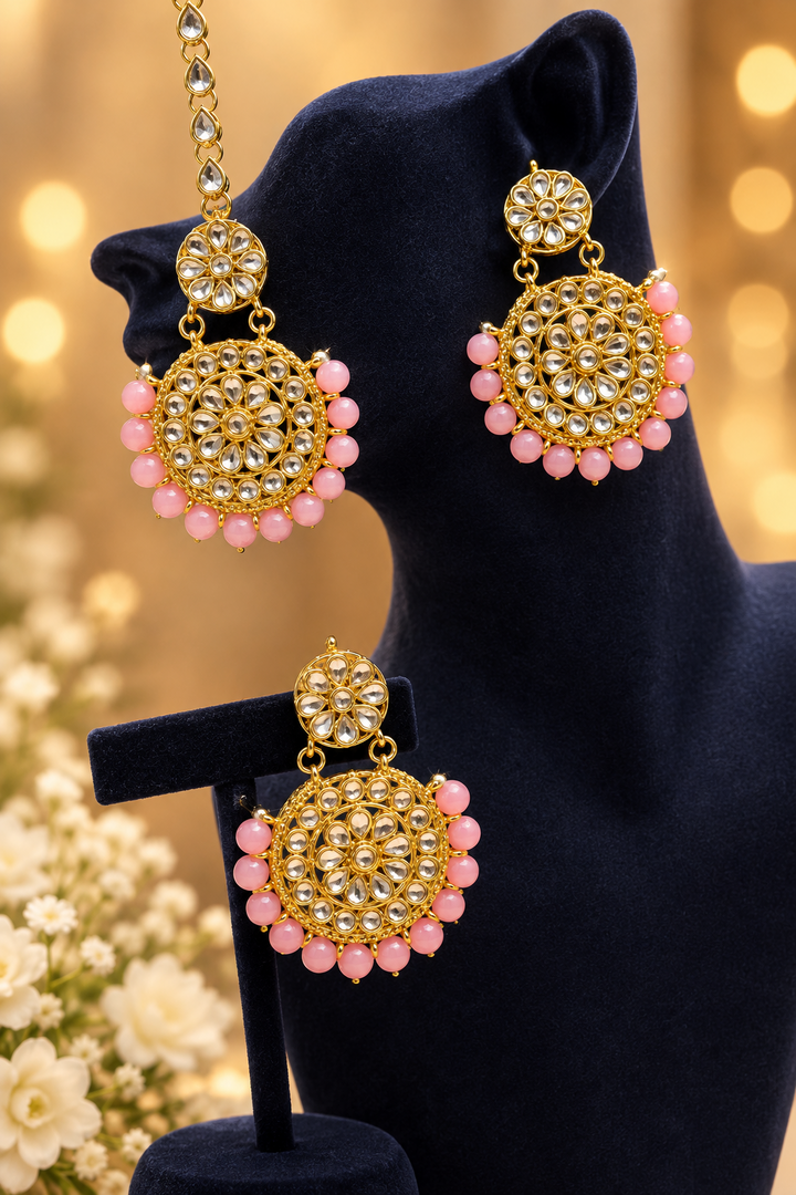 Suhani baby pink Tikka set