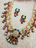 Load image into Gallery viewer, Navratan Pearl Kundan Mala
