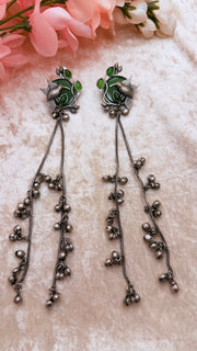 Long Kashmiri oxidized earring