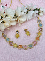 Load image into Gallery viewer, Jhansi Glass traditional kundan necklace set
