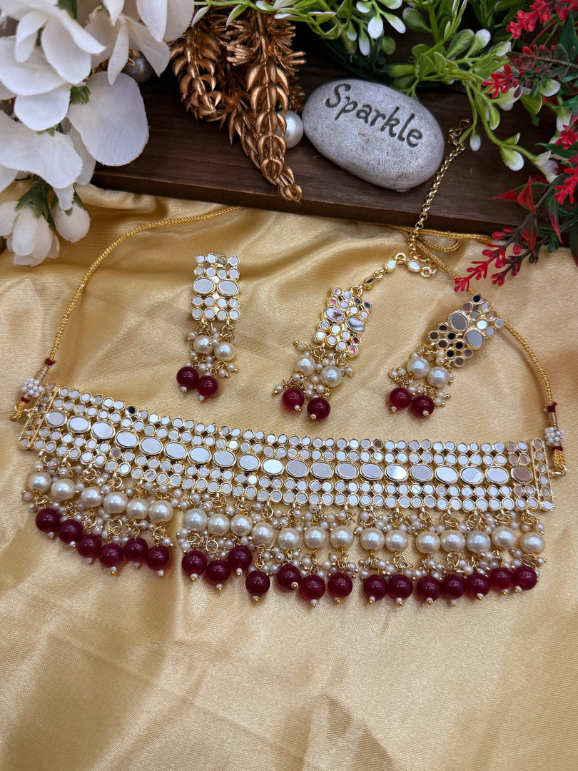 Shamiksha Mirror Choker Set
