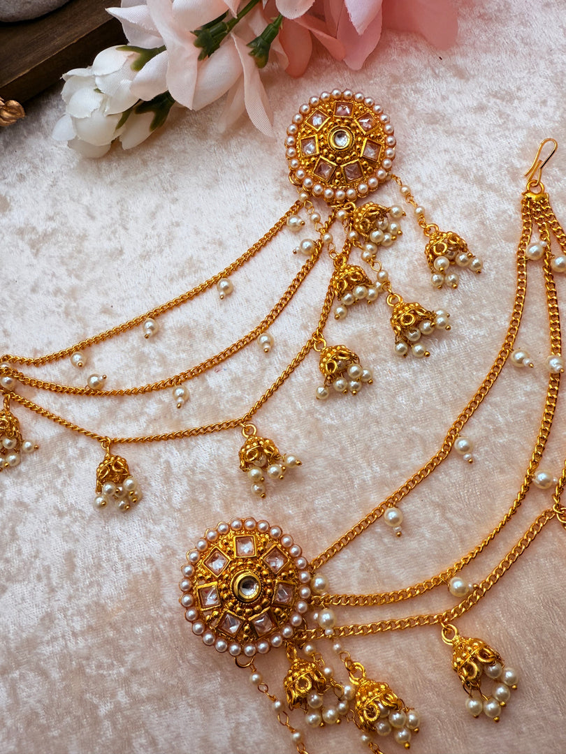 Real Gold Earrings Bahubali Earrings set Affinity Giya