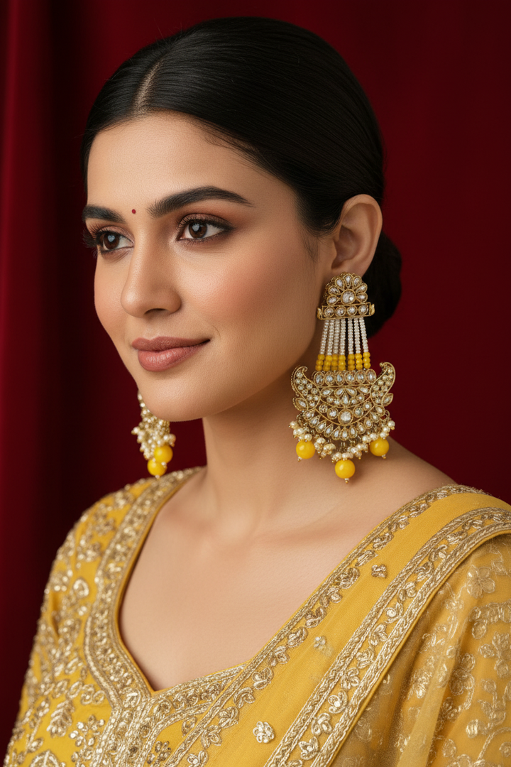 शिमू ओवरसाइज़्ड पोल्की मोती बालियां