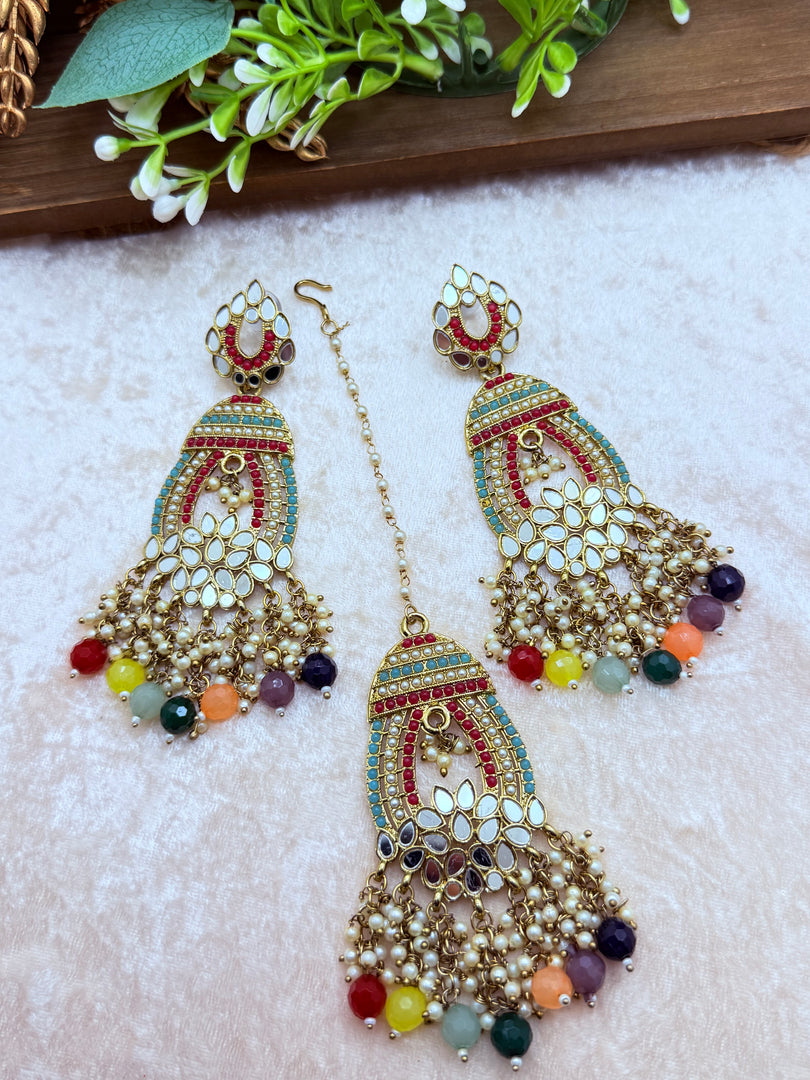 साइमन मिरर टिक्का सेट इंडियन ज्वैलरी