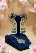 Load image into Gallery viewer, Ranchi Polki Tikka With Cuff Earrings Set