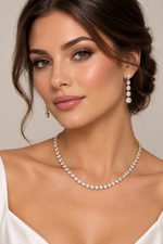 Load image into Gallery viewer, Sparkling Cubic Zirconium necklace set