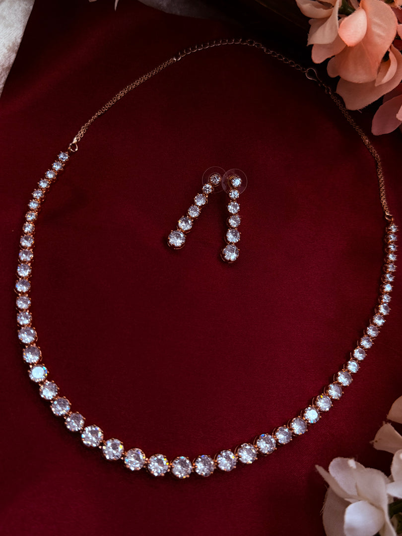Sparkling Cubic Zirconium necklace set