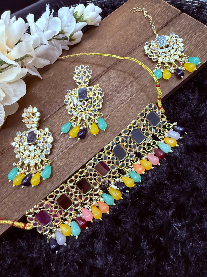 Jamila Mirror Choker Set