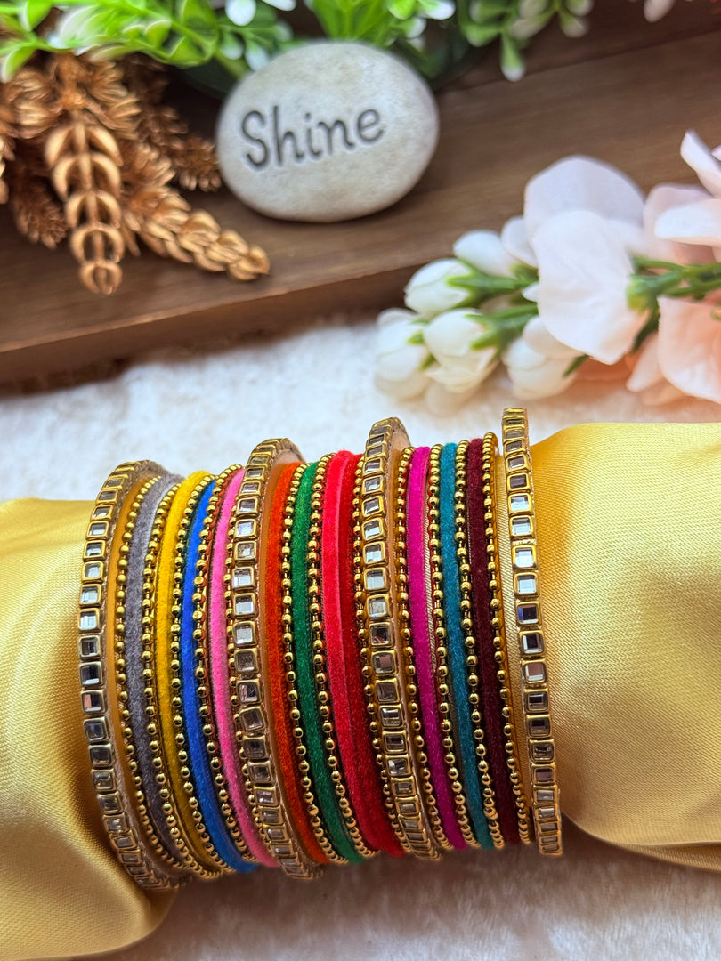 Multicolor Velevt Bangles