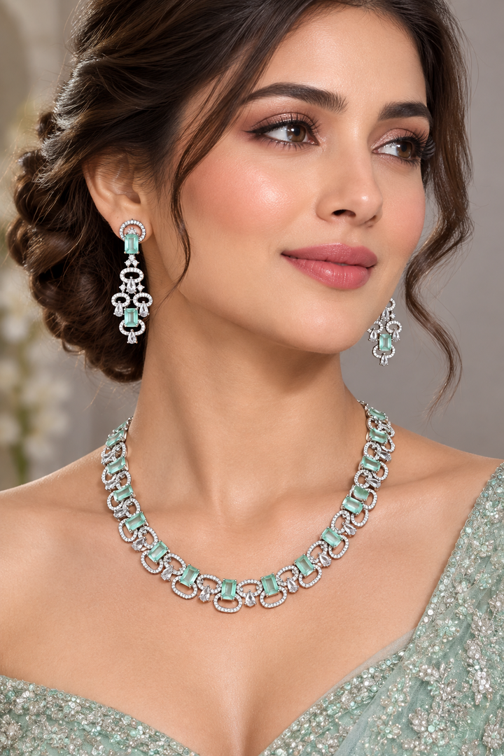 American Diamond silver set
