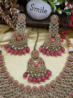Load image into Gallery viewer, संजना पीच कलर पोल्की चोकर सेट