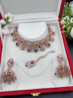 Load image into Gallery viewer, Ziya MultiColor American Diamond Indian Choker
