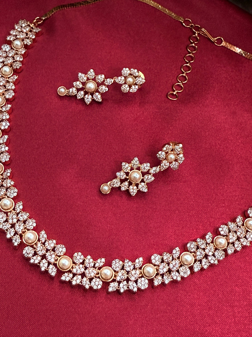 Maina American Diamond Indian Necklace Set