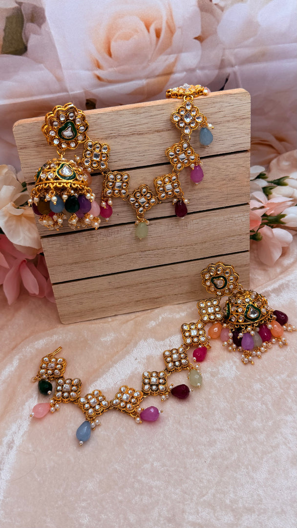 Kundan bahubali earrings