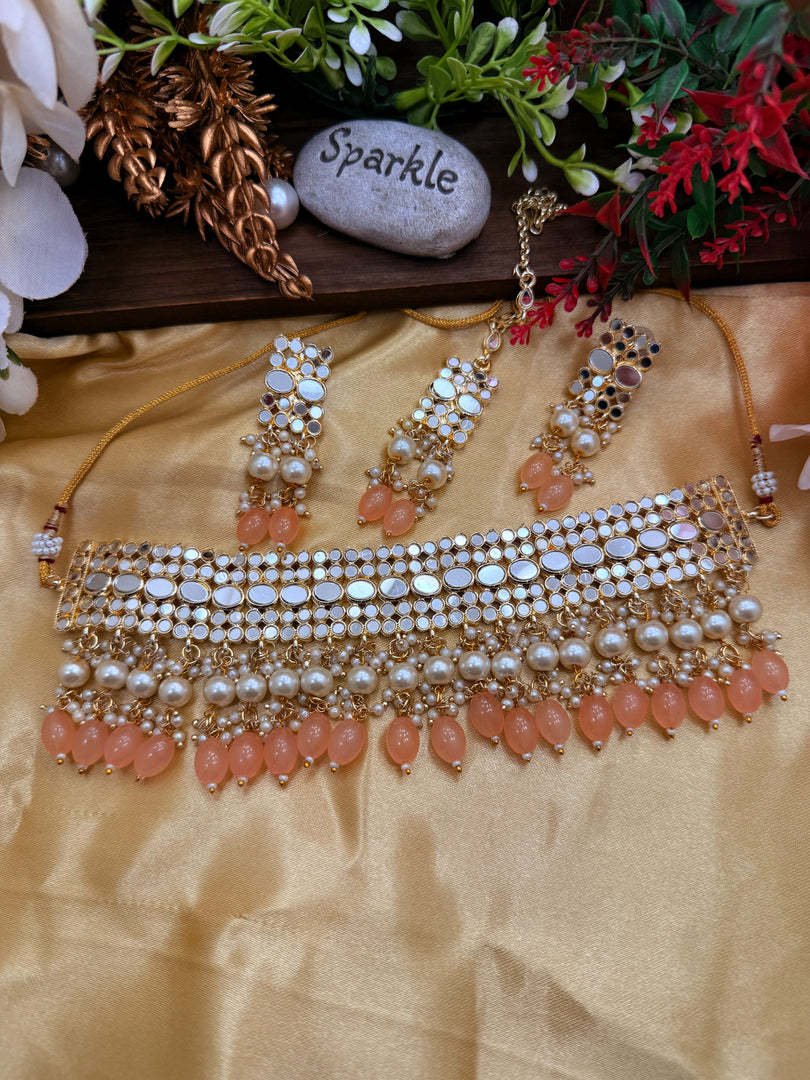 Shamiksha Mirror Choker Set
