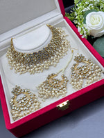 Load image into Gallery viewer, Meera Crystal Kundan Pearl Drop Choker Set
