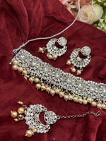 Load image into Gallery viewer, Silver Kundan choker set
