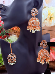 जानवी अमेरिकन डायमंड टिक्का सेट