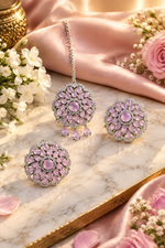 Load image into Gallery viewer, Samantha American Diamond Big Stud &amp; Tikka set