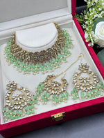 Load image into Gallery viewer, Meera Crystal Kundan Pearl Drop Choker Set
